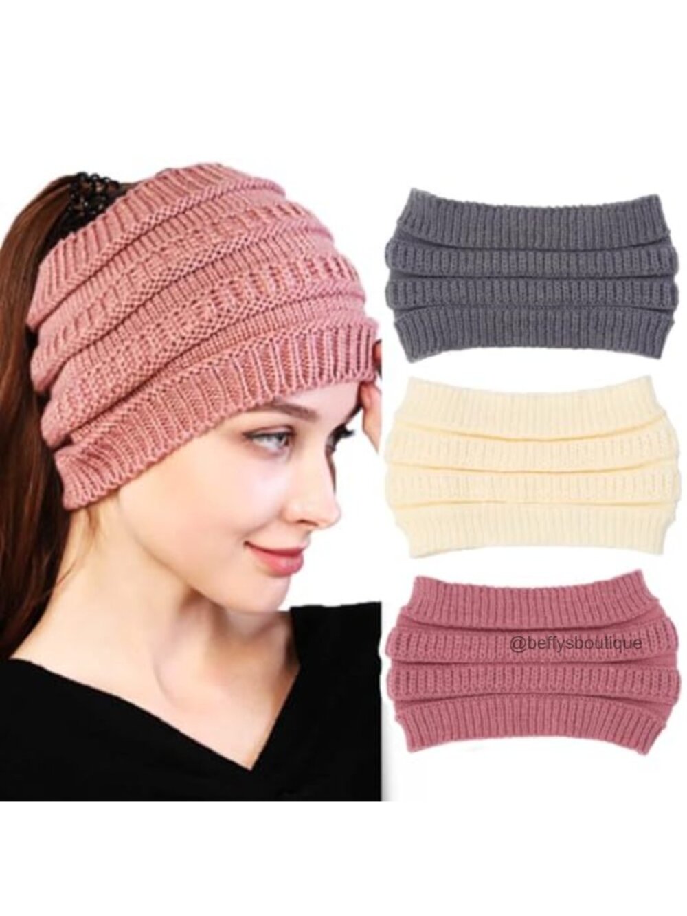 Crochet Knitted Wide Headband Ear Warmers Stretchy Acrylic Winter Head Wrap